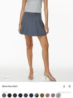 Sunday Best Olive Micro Pleated Mini Skirt